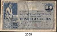 P A P I E R G E L D,AUSLÄNDISCHES  PAPIERGELD Niederlande 100 Gulden 4.9.1929.  BV 000039.  Pick 39 d.