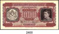 P A P I E R G E L D,AUSLÄNDISCHES  PAPIERGELD Bulgarien 1000 Lewa 1943.  Pick 67 a.