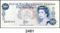 P A P I E R G E L D,AUSLÄNDISCHES  PAPIERGELD Isle of Man 50 New Pence o.D.(1979).  Pick 33 a.  LOT. 3 Scheine.