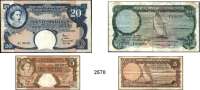 P A P I E R G E L D,AUSLÄNDISCHES  PAPIERGELD Ostafrika 5 und 20 Shillings o.D.(1961-1963).  5 und 10 Shillings o.D.(1964).   Pick 37, 39, 45, 46 a.  LOT. 4 Scheine.