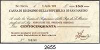 P A P I E R G E L D,AUSLÄNDISCHES  PAPIERGELD San Marino 150 Lire 5.4.1976.  Pick S 101.