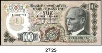 P A P I E R G E L D,AUSLÄNDISCHES  PAPIERGELD Türkei 100 Lira L.1970(15.5.1972).  D 31.  Pick 189 a.