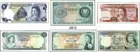 P A P I E R G E L D,AUSLÄNDISCHES  PAPIERGELD L O T S      L O T S      L O T S Zusammenstellung besserer Banknoten.  Bahamas,  1 Dollar L.1974.  Pick 35 a.  Cayman Islands,  1 Dollar L.1971(1972).  Pick 1 b.  Gibraltar,  1 Pfund 20.11.1975.  Pick 21 a.  Niederlande,  5 Gulden 28.3.1973.  Pick 95 a.  Nordirland,  1 Pfund 1.1.1979.  Pick 247 b.  Ostkaribische Staaten,  5 Dollars o.D.(1965).  Pick 14 h.  Portugal,  100 Escudos 2.9.1980.  Pick 178 a.  Schottland,  1 Pfund 10.1.1981.  Pick 336 a.  Schweiz,  10 Franken 1980.  Pick 53 b.  Zypern,  500 Mils 1.6.1979.  Pick 42 c.  LOT. 10 Scheine.