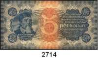 P A P I E R G E L D,AUSLÄNDISCHES  PAPIERGELD Tschechoslowakei 5 Kronen 28.9.1921.  Pick 15.