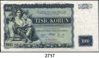 P A P I E R G E L D,AUSLÄNDISCHES  PAPIERGELD Tschechoslowakei 1000 Kronen 25.5.1934.  Perforiert 