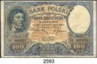 P A P I E R G E L D,AUSLÄNDISCHES  PAPIERGELD Polen 100 Zlotych 28.2.1919(1924).  Pick 57.