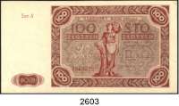 P A P I E R G E L D,AUSLÄNDISCHES  PAPIERGELD Polen 100 Zlotych 15.7.1947.  Pick 131 a.