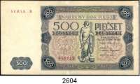P A P I E R G E L D,AUSLÄNDISCHES  PAPIERGELD Polen 500 Zlotych 15.7.1947.  Pick 132 a.