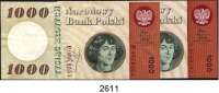 P A P I E R G E L D,AUSLÄNDISCHES  PAPIERGELD Polen 1000 Zlotych 29.10.1965.  P, S  Pick 141 a.  LOT. 2 Scheine.