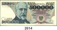 P A P I E R G E L D,AUSLÄNDISCHES  PAPIERGELD Polen 500.000 Zlotych 20.4.1990.  Pick 156 a.  LOT. 2 Scheine.