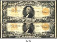 P A P I E R G E L D,AUSLÄNDISCHES  PAPIERGELD U.S.A. 20 Dollars in  Gold Coin.  1922.  Pick 275.  LOT. 2 Scheine.