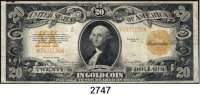 P A P I E R G E L D,AUSLÄNDISCHES  PAPIERGELD U.S.A. 20 Dollars in  Gold Coin.  1922.  Pick 275.