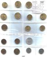 R E I C H S M Ü N Z E N,L O T S     L O T S     L O T S  1 Reichspfennig 1937 E, 39 A, E, 42 A, J; 2 Reichspfennig 1936 A, 39 A; 5 Reichspfennig 1935 A, 37 A, 38 A, 39 A; 10 Reichspfennig 1935 A, G, 1936 A, 39 A, J; 50 Reichspfennig 1943 J.  Jaeger 314, 316, 317(3), 361(3), 362, 363(3), 364(2), 369(2), 372.  LOT. 17 Stück.