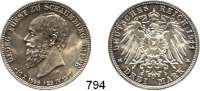 R E I C H S M Ü N Z E N,Schaumburg - Lippe Georg 1893 - 1911 3 Mark 1911.  Jaeger 166.  Auf seinen Tod.
