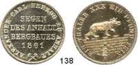 Deutsche Münzen und Medaillen,Anhalt - Bernburg Alexander Karl 1834 - 1863 Ausbeutevereinstaler 1861 A.  Kahnt 6.  AKS 17.  Jg. 73.  Thun 6.  Dav. 506.