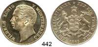 Deutsche Münzen und Medaillen,Württemberg, Königreich Wilhelm I. 1816 - 1864 Vereinstaler 1863.  Kahnt 588.  AKS 77.  Jg. 83.  Thun 439.