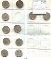 R E I C H S M Ü N Z E N,L O T S     L O T S     L O T S  Weimarer Republik,  1 Mark 1924 A, D, F, G, J; 1925 A, D; 1 Reichsmark 1925 A, D; 1926 A, D.  Jaeger 311(7) und 319(4).  LOT. 11 Stück.