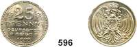 P R O B E P R Ä G U N G E N,Kleinmünzen  25 Pfennig-Probe 1908, ohne Münzzeichen,  Medailleur Goetz, München.  Kupfer, versilbert.  Zu Jaeger 18.  Schaaf 18 G 27.  Beckenbauer 3161.