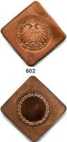 P R O B E P R Ä G U N G E N,  2 Mark Rückseiten Probe 1876.  Mit verändertem Adler.  Kupferklippe.  37 x 37 mm.  27,9 Gramm.  Schaaf 2 M G 3.