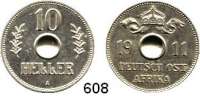 Besetzte Gebiete - Kolonien - Danzig,Deutsch - Ostafrika 10 Heller 1911 A. Jaeger 719.