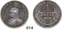 Besetzte Gebiete - Kolonien - Danzig,Deutsch - Ostafrika 1 Rupie 1906 A. Jaeger 722.