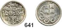 Besetzte Gebiete - Kolonien - Danzig,Danzig 1/2 Gulden 1923. Jaeger D 6.