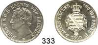Deutsche Münzen und Medaillen,Sachsen Johann 1854 - 1873 1/6 Taler 1860 B.  AKS 142.  Jg. 113.
