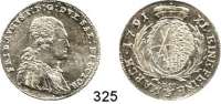Deutsche Münzen und Medaillen,Sachsen Friedrich August III. 1763 - 1806 (1827) 1/3 Taler 1791 IEC, Dresden.  6,96 g.  Kahnt 1114.  Schön 248.