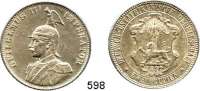 Besetzte Gebiete - Kolonien - Danzig,Deutsch - Ostafrika 2 Rupien 1893. Jaeger 714.