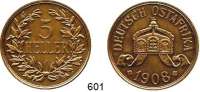 Besetzte Gebiete - Kolonien - Danzig,Deutsch - Ostafrika 5 Heller 1908 J. Jaeger 717.