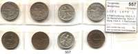 R E I C H S M Ü N Z E N,L O T S     L O T S     L O T S  4 Reichspfennig 1932 A, E; 50 Rentenpfennig 1924 A; 1 Mark 1924 A; 1 Reichsmark 1925 A; 2 Reichsmark 