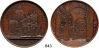 M E D A I L L E N,Medailleur Jacques Wiener Bronzemedaille 1846 (Jacques Wiener). St. Alban Kathedrale zu Namur. Außenansicht der Kirche, Ansicht der Hauptfassade. / Innenansicht vom Hauptschiff und Chor. 50 mm. 52,81 g. Abtei Kamp 13.