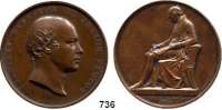 M E D A I L L E N,Personen Chantrey, Francis Bronzemedaille 1846 (Wyon). Kopf nach rechts. / Sitzender Gelehrter. Randschrift : ART-UNION OF LONDON 1843. 54,8 mm. 78,38 g.