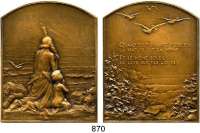 M E D A I L L E N,Varia Bronzeplakette o.J. (G. Dupre). Auf die Natur. 63,5 x 50 mm. 80,6 g.