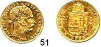 Österreich - Ungarn,Habsburg - Lothringen Franz Josef I. 1848 - 1916 8 Forint = 20 Franken 1889 KB, Kremnitz  (5,8g fein).  Frühwald 1737.  Jl. 364 a.  Fb. 243.  GOLD.