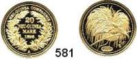 Besetzte Gebiete - Kolonien - Danzig,Deutsch - Neuguinea Neuprägung (Punze 2005) des 20 Markstückes von 1895 A. Vgl. Jaeger 709. 20 mm. 3,07 Gramm. GOLD.