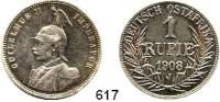 Besetzte Gebiete - Kolonien - Danzig,Deutsch - Ostafrika 1 Rupie 1908 J. Jaeger 722.