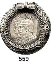 R E I C H S M Ü N Z E N,Münzschmuck  Preußen, 2 Mark 1901.  200 Jahrfeier des Königreichs.  Jaeger 105.  In dekorativer Fassung.  Rückseitig Nadel.