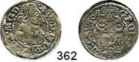 Deutsche Münzen und Medaillen,Schlesien - Teschen Adam Wenzel 1579 - 1617 3 Kreuzer 1608.  1,86 g.  F. u. S. 3001.