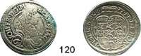 Deutsche Münzen und Medaillen,Brandenburg - Ansbach Johann Friedrich 1667 - 1686 6 Kreuzer 1677.  3,12 g.  Slg. Wilm. 913.