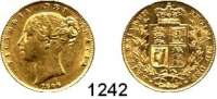 AUSLÄNDISCHE MÜNZEN,Großbritannien Viktoria 1837 - 1901 Sovereign 1846.  (7,32g fein).  Spink 3852.  Kahnt 113.  KM 736.1.  Fb. 387 e.  GOLD.