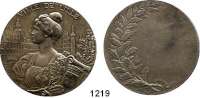 AUSLÄNDISCHE MÜNZEN,Frankreich 3. Republik 1870 - 1940 Silbermedaille o.J. (Hodebert/Dubois).  Verdienstmedaille der Stadt (Ohne Gravur).  45 mm.  47,24 g.  Randpunze : 