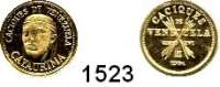 AUSLÄNDISCHE MÜNZEN,Venezuela  Goldmedaille o.J. (900/1000).  Caciques Serie - Cayaurima.  13,8 mm.  1,5 g.