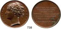 M E D A I L L E N,Personen Fodor-Mainville, Josepha (1793-1870) Bronzemedaille 1825 (I. D. Boehm). Auf die sängerischen Leistungen in Rußland und Wien. Kopf nach links. / 7 Textzeilen. 42,3 mm. 36,36 g.