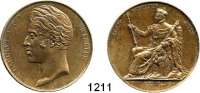 AUSLÄNDISCHE MÜNZEN,Frankreich Karl X. 1824 - 1830 Bronzemedaille 1825 (Gayrard).  Auf seine Krönung zu Reims.  Kopf nach links. / Sitzender König mit Zepter.  34,7 mm.  16,55 g.