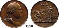 AUSLÄNDISCHE MÜNZEN,Frankreich Ludwig XVIII. 1814 - 1824 Bronzemedaille 1814 (Andrieu/Brenet).  Einzug Ludwig XVIII. in Paris.  Kopf nach rechts. / Biga.  40,5 mm.  37,85 g.