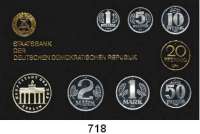 Deutsche Demokratische Republik,K U R S S Ä T Z E  Kurssatz 1987.  1 Pfennig bis 5 Mark Brandenburger Tor.