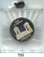 Deutsche Demokratische Republik,  5 Mark 1985.  40. Jahrestag der Zerstörung Dresdens - Ruine der Frauenkirche.