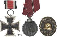 Orden, Ehrenzeichen, Militaria, Zeitgeschichte,Deutschland Drittes Reich Eisernes Kreuz 2. Klasse 1939 (Kern nicht magnetisch); Medaille 1941/42 Winterschlacht im Osten, Hersteller 