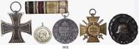 Orden, Ehrenzeichen, Militaria, Zeitgeschichte,Deutschland Deutsches Reich Vier Auszeichnungen mit entsprechender Interimsspange.  Dazu Verwundetenabzeichen in Schwarz.  LOT. 6 Stück.  (Rettungsmedaille Zweitstück).